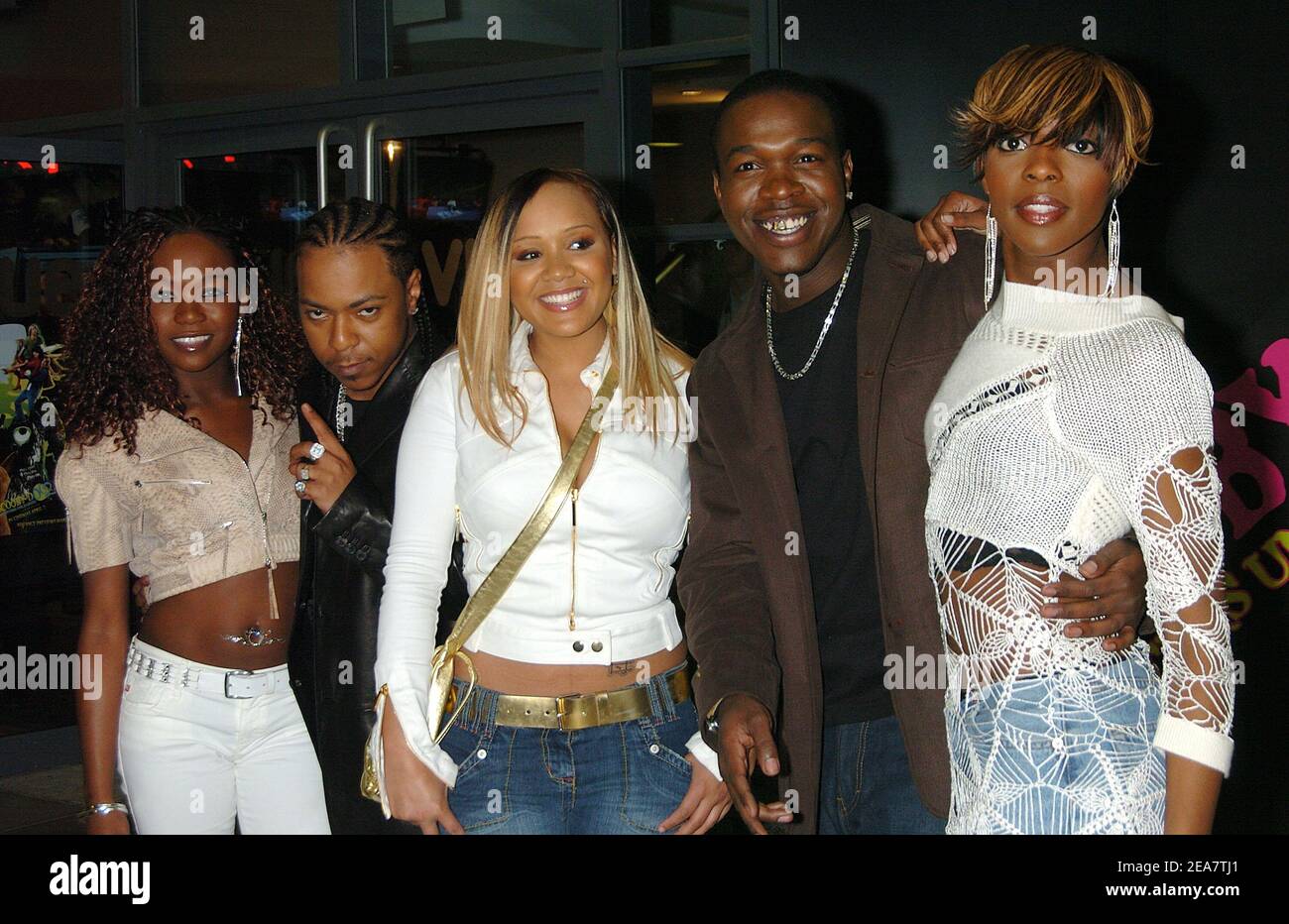 Big Brovaz arriva per la prima inglese di Scooby Doo 2 : Monsters Unleashed al Vue Cinema di Islington, a nord di Londra. (Nella foto : Big Brovaz) FOTO DI ANDREW ROSS/ABACA Foto Stock