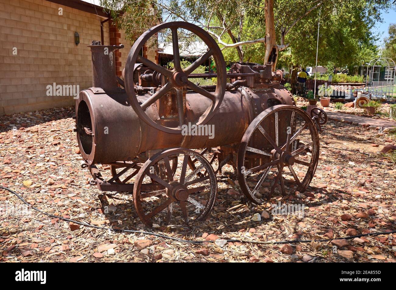 Alice Springs, NT, Australia - vecchio motore a vapore Foto Stock