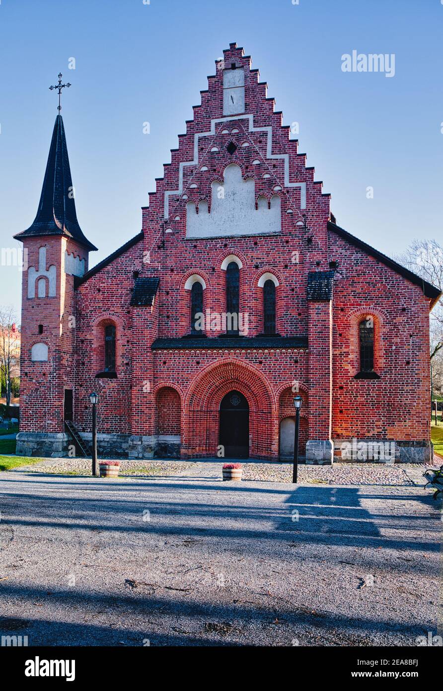 Chiesa di Santa Maria (Mariakyrkan) 13 ° secolo, Sigtuna, Stockholm County, Svezia Foto Stock