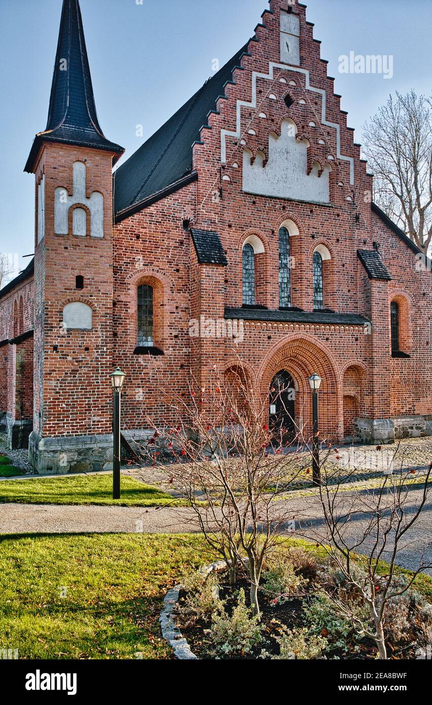 Chiesa di Santa Maria (Mariakyrkan) 13 ° secolo, Sigtuna, Stockholm County, Svezia Foto Stock
