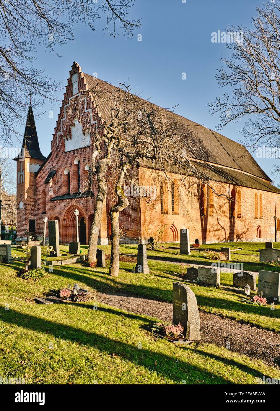 Chiesa di Santa Maria (Mariakyrkan) 13 ° secolo, Sigtuna, Stockholm County, Svezia Foto Stock