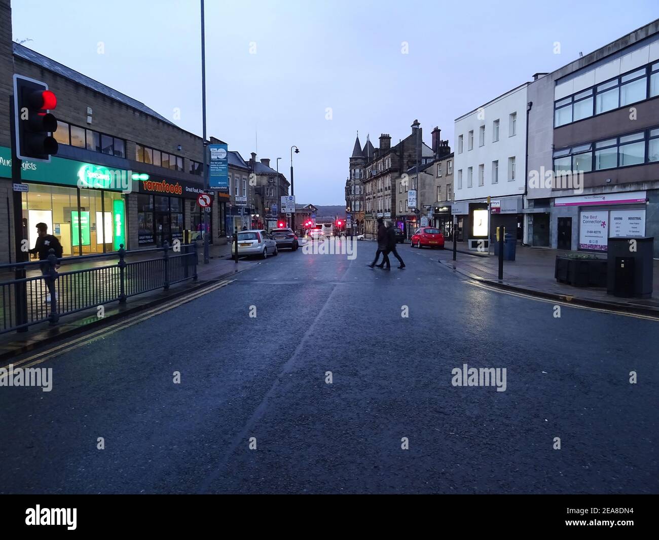 centro di huddersfield durante la covid 2020 Foto Stock