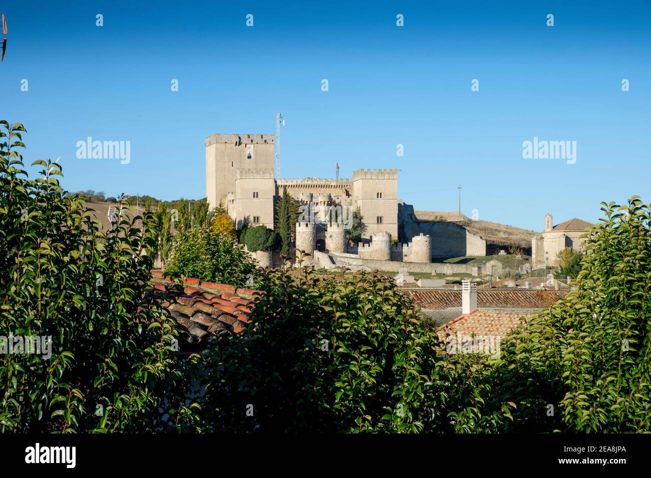 Castello di Ampudia, Ampudia, Provincia di Palencia, Castilla y Leon, Spagna Foto Stock