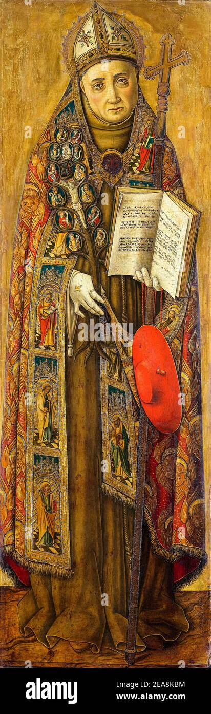 San Bonaventura (1221-1274), teologo e filosofo francescano italiano, ritratto di Vittorio Crivelli, 1481-1502 Foto Stock