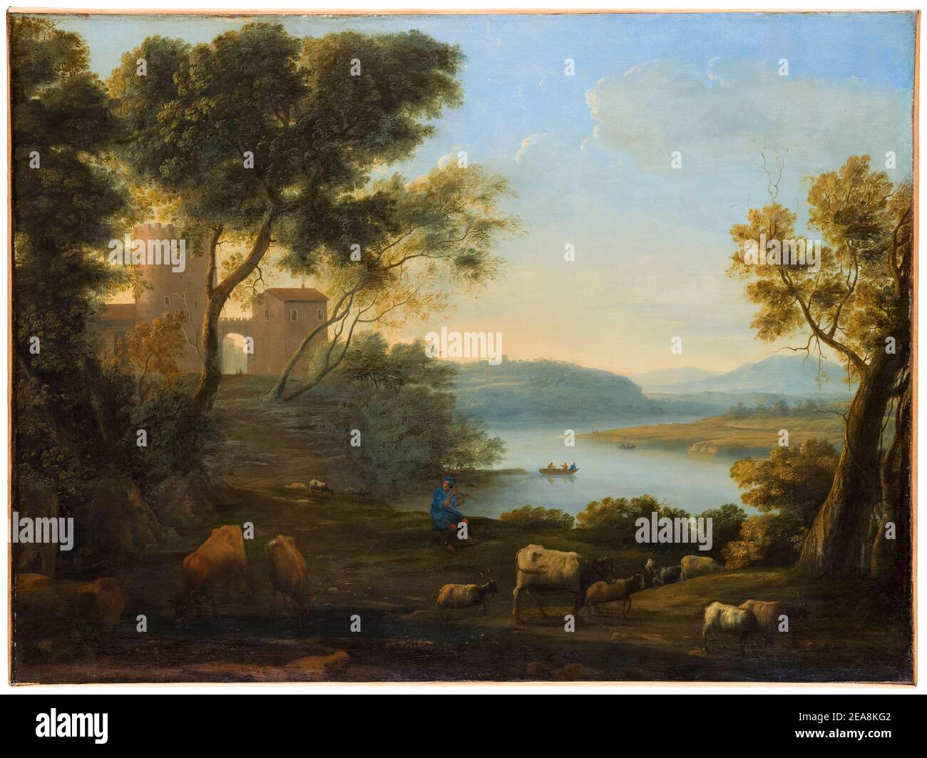 Claude Lorrain, Paesaggi pastorali: La Campagna Romana, pittura, circa 1639 Foto Stock