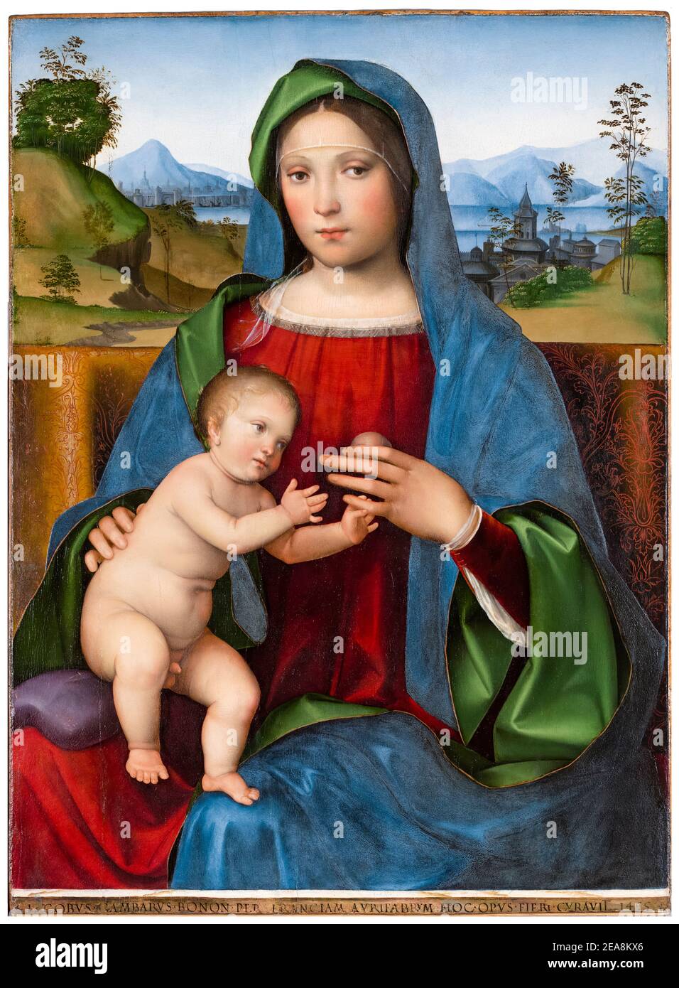 Francesco Francia, Vergine col Bambino: La Madonna Gambaro, pittura, 1495 Foto Stock