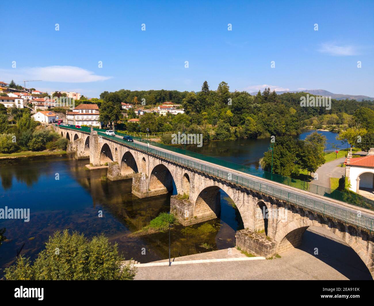 Ponte di Ponte da Barca, Portogallo Foto Stock