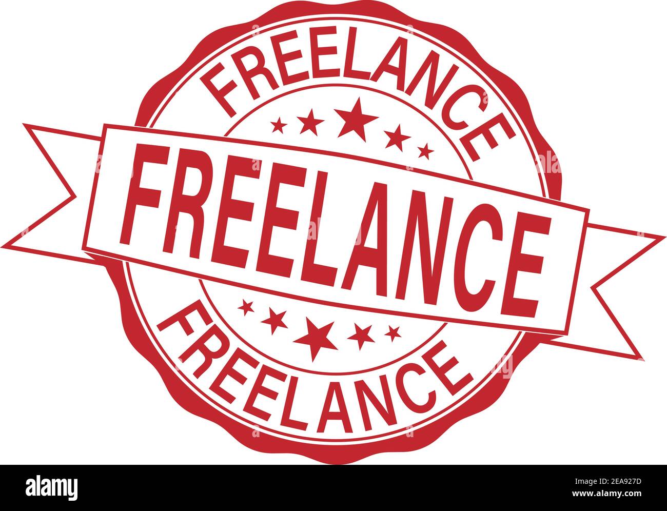 Francobollo rosso Freelance in gomma afflosciata su bianco Illustrazione Vettoriale Francobollo rosso Freelance in gomma afflosciata su bianco Illustrazione Vettoriale