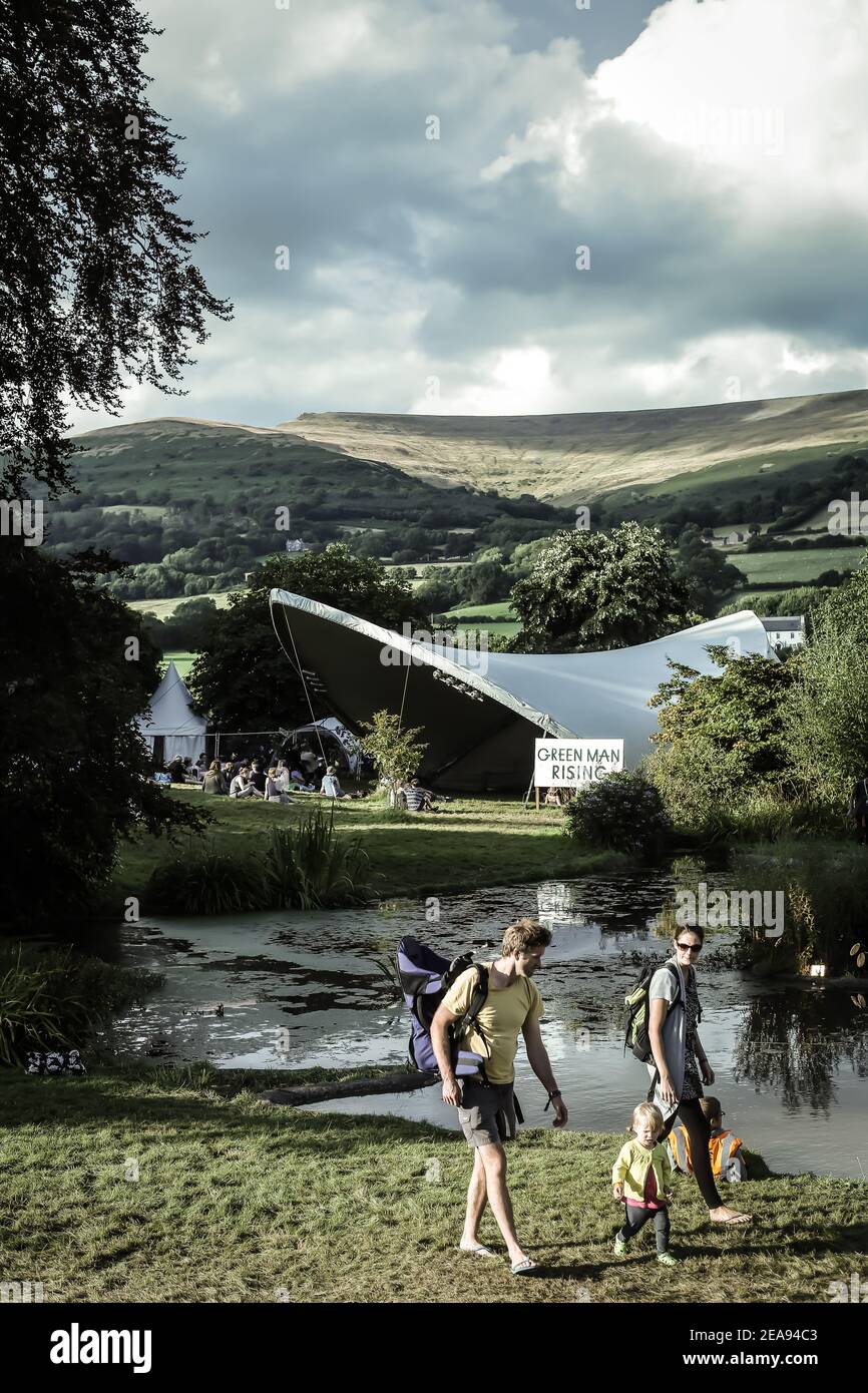 Viste generali del Greenman Festival 2013 a Glanusk, Galles del Sud Foto Stock