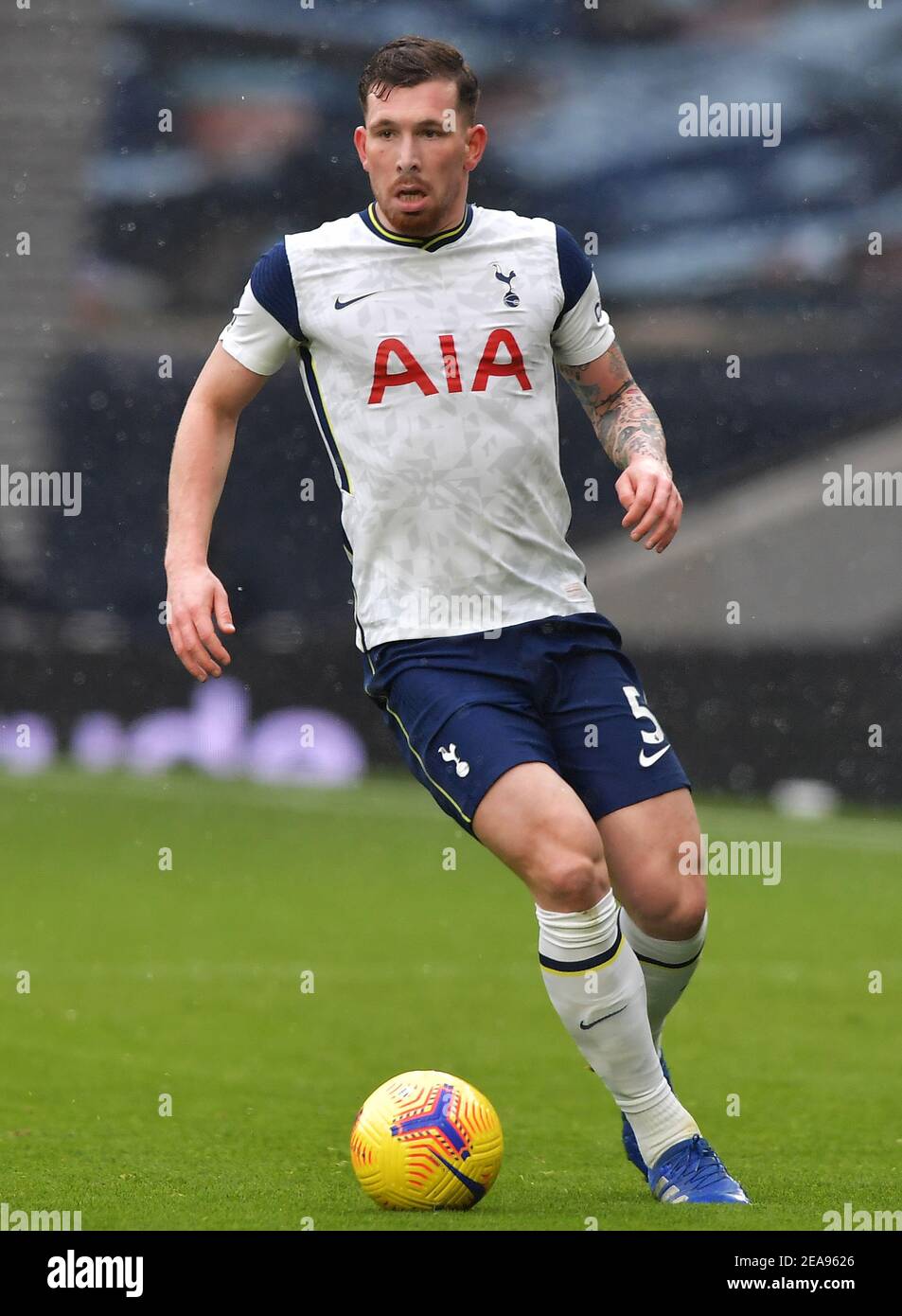 Pierre-Emile Hojbjerg di Tottenham Hotspur - Tottenham Hotspur v West Bromwich Albion, Premier League, Tottenham Hotspur Stadium, Londra, Regno Unito - 7 febbraio 2021 solo uso editoriale - si applicano restrizioni DataCo Foto Stock