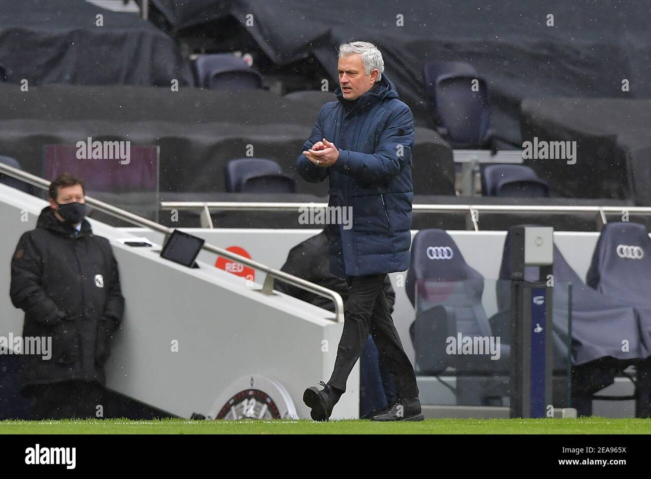 Manager di Tottenham Hotspur, Jose Mourinho - Tottenham Hotspur v West Bromwich Albion, Premier League, Tottenham Hotspur Stadium, Londra, Regno Unito - 7 febbraio 2021 solo uso editoriale - si applicano restrizioni DataCo Foto Stock