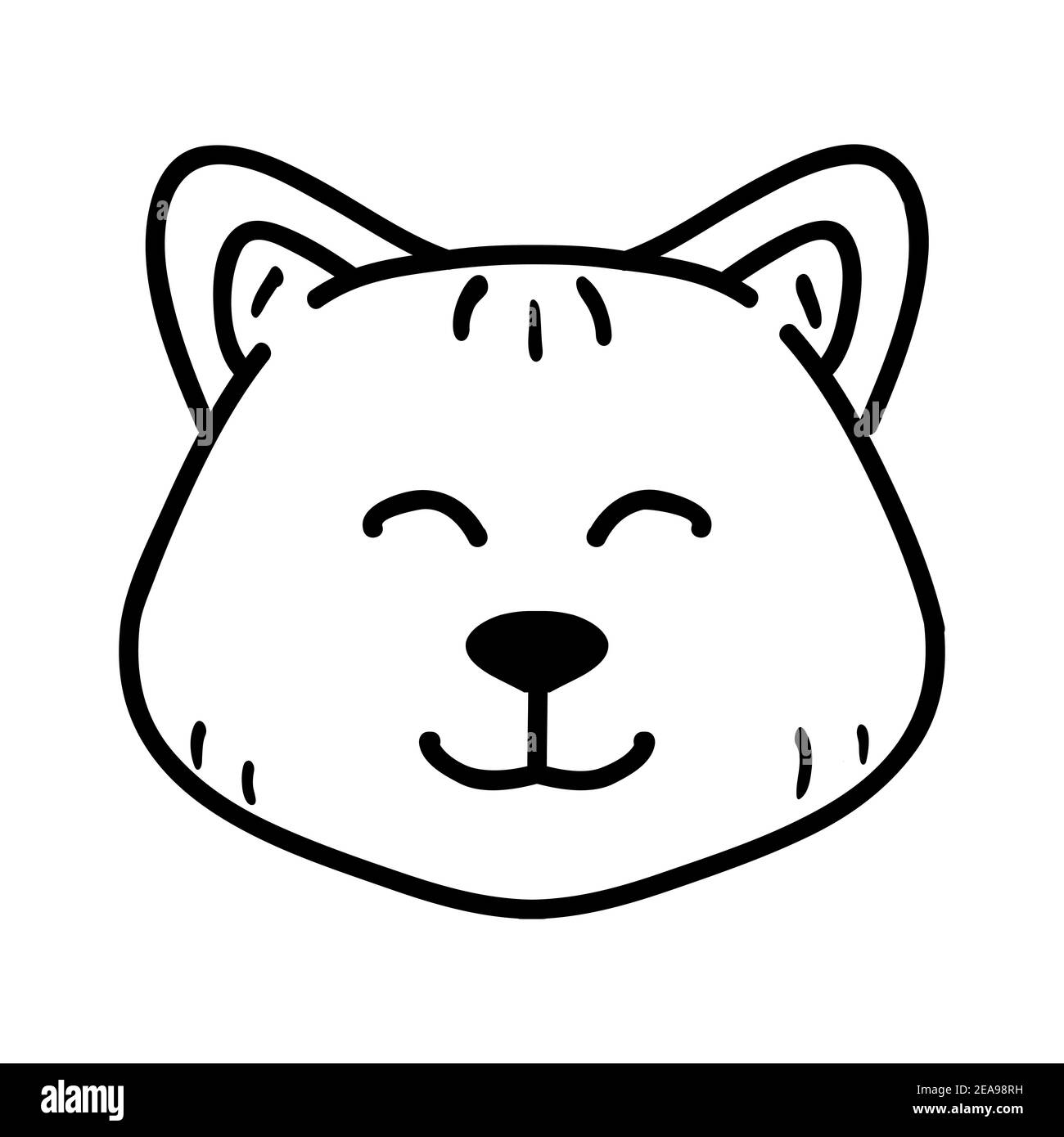 Doodle schizzo stile vettoriale.cute cucciolo kawaii. Illustrazione Vettoriale