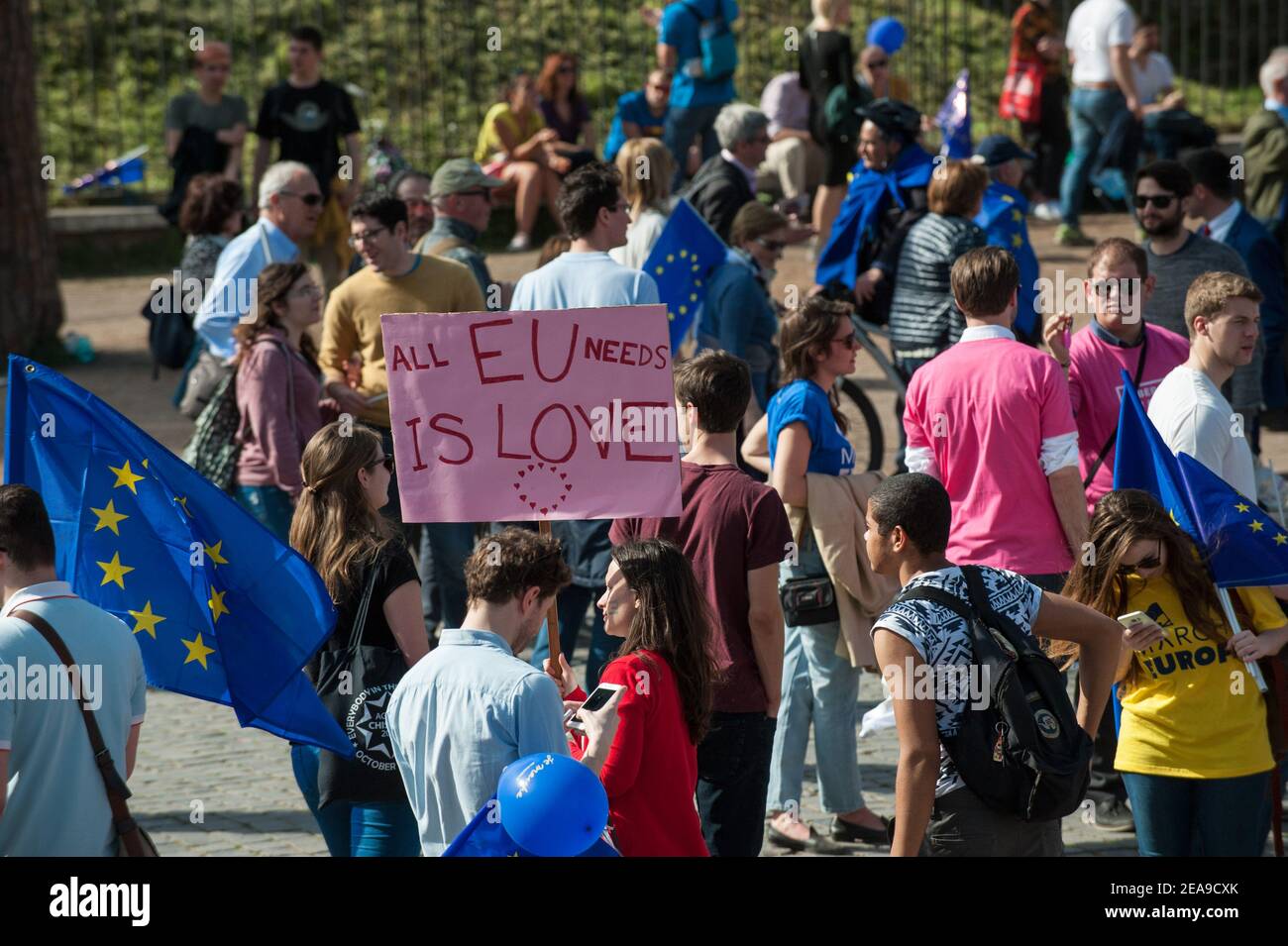 Roma, Italia marzo 25 2017: Marzo per l'Europa. © Andrea Sabbadini Foto Stock