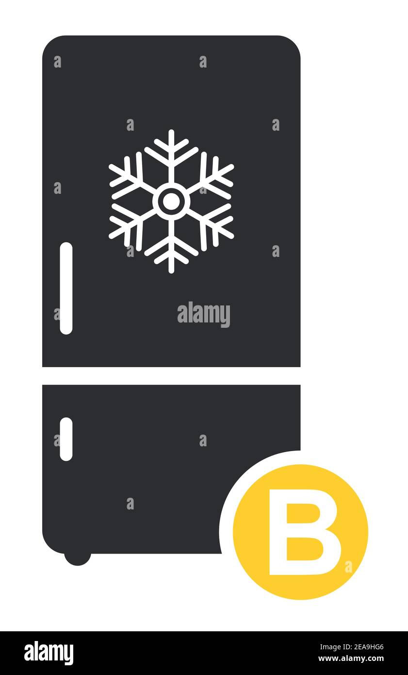 Vettore icona freezer freddo piatto. Segno moderno, pittogramma solido isolato su sfondo bianco. Illustrazione Vettoriale