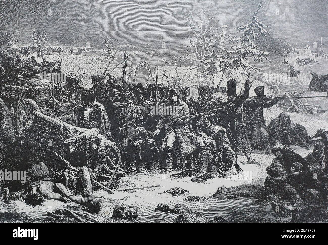 Il maresciallo Ney durante il ritiro dalla Russia nel 1812. Foto Stock