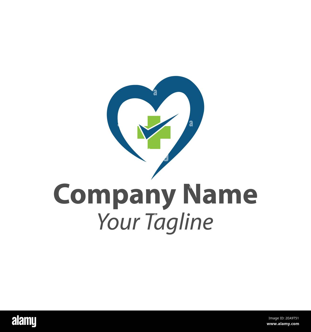 Logo del cuore con segno per l'ospedale su sfondo bianco.EPS 10 Illustrazione Vettoriale