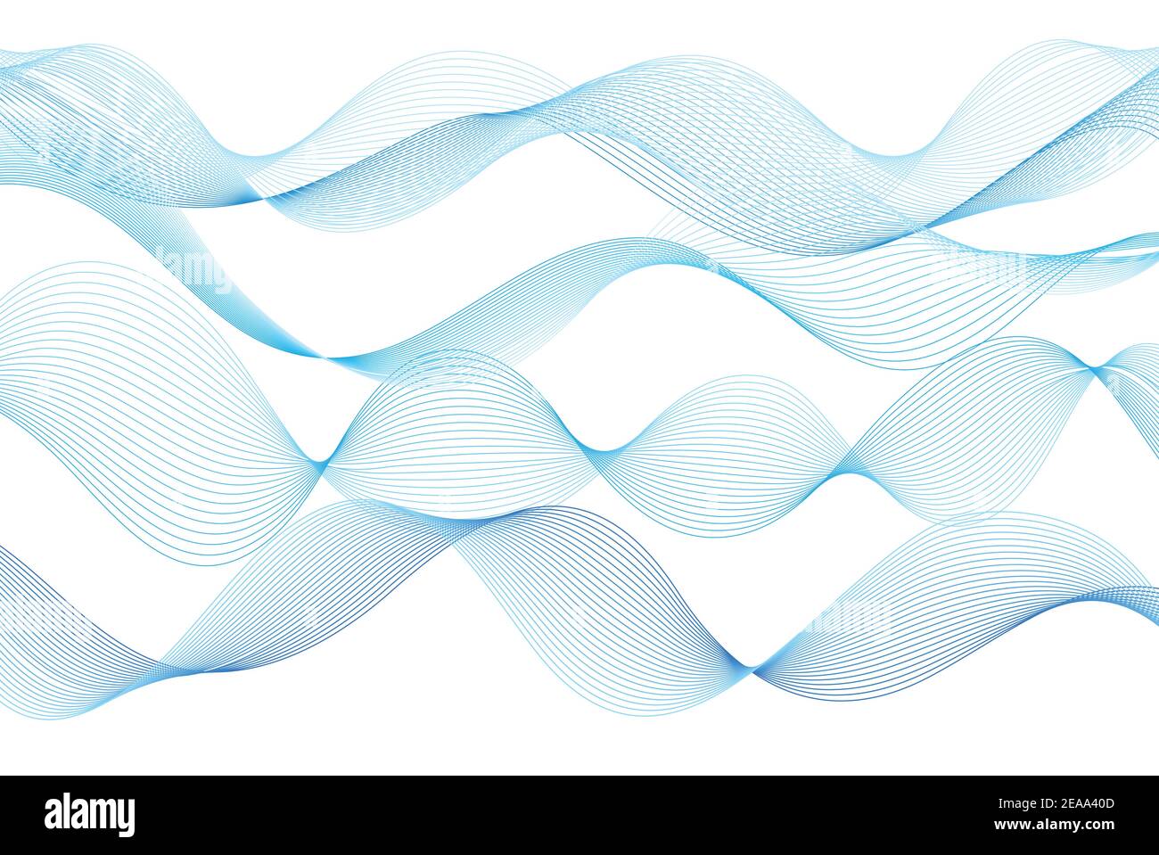 Astrarre linee d'onda colorate su uno sfondo bianco. Esempio di design wave per un sito web o una rivista Illustrazione Vettoriale