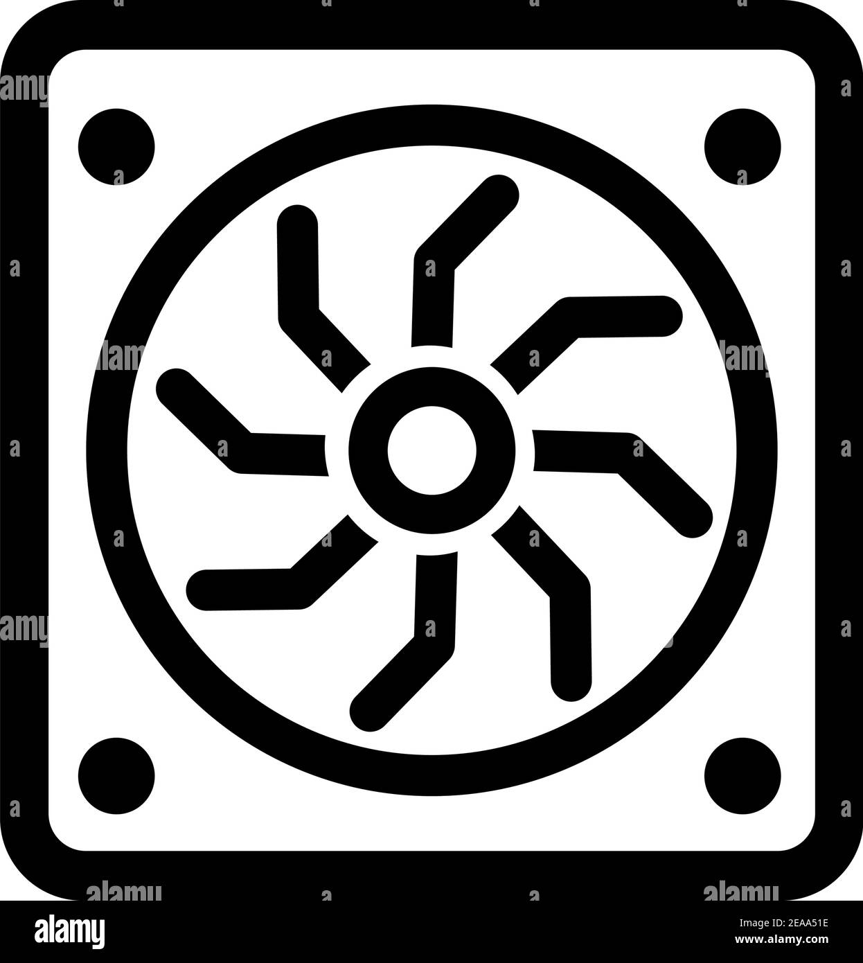 Icona del vettore di contorno della scheda grafica del computer isolata Illustrazione Vettoriale