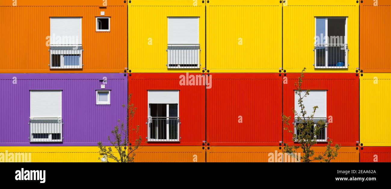 Contenitori mobili colorati, Hannover, bassa Sassonia Foto Stock