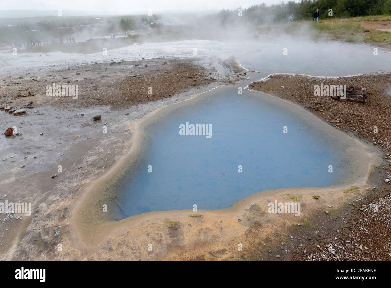 La sorgente termale di Blesi, parte dell'anello d'Oro nella valle dell'acqua calda di Haukadalur, Islanda meridionale Foto Stock