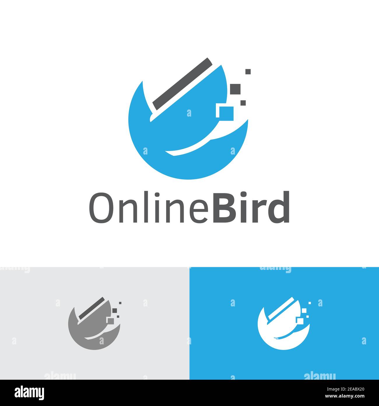 Online pixel Bird Abstract Online Technology Logo Internet Illustrazione Vettoriale