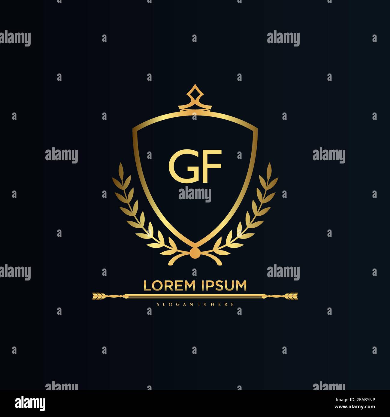 Initial Letter with Royal Template.Elegant with Crown logo vector, Creative lettering Logo Vector Illustration Illustrazione Vettoriale