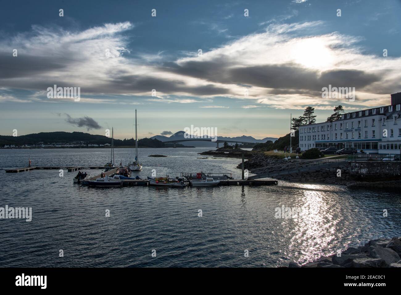 Attracco per barche, Kyle of Lochalsh, Scozia Foto Stock