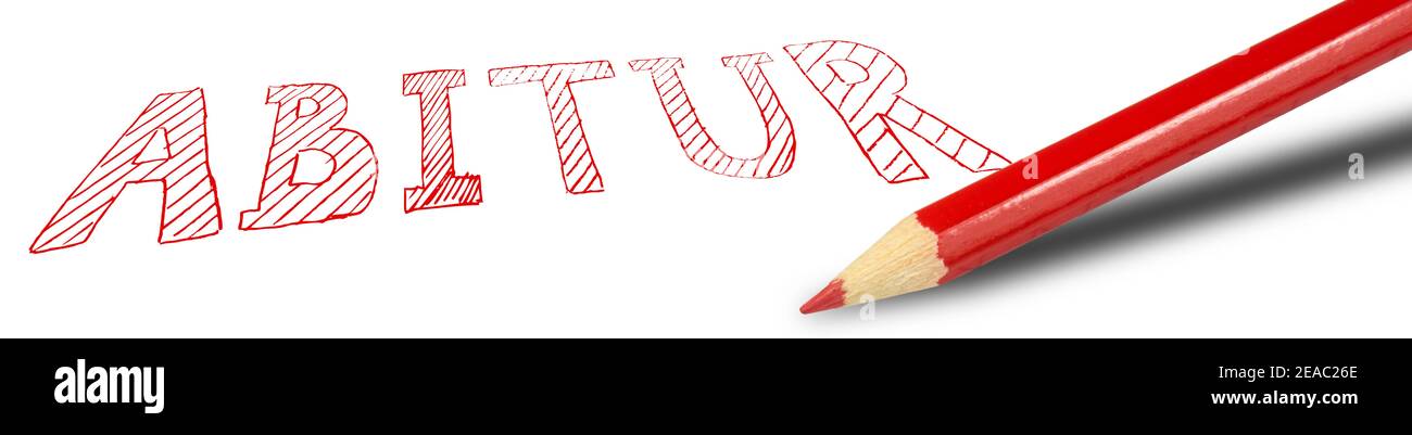 Una penna rossa e diploma di scuola superiore Foto Stock