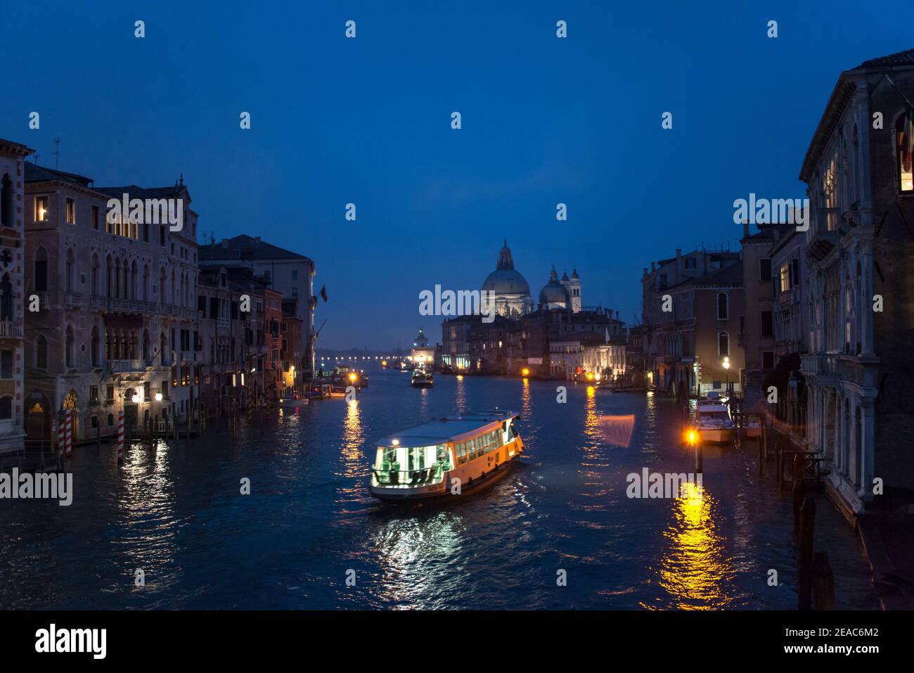 Canal Grande di notte, Venezia Foto Stock