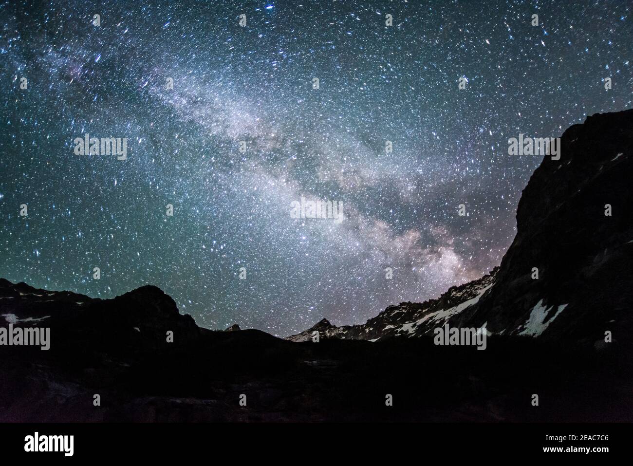 Cielo stellato in alta montagna, Steingletscher, Svizzera Foto Stock