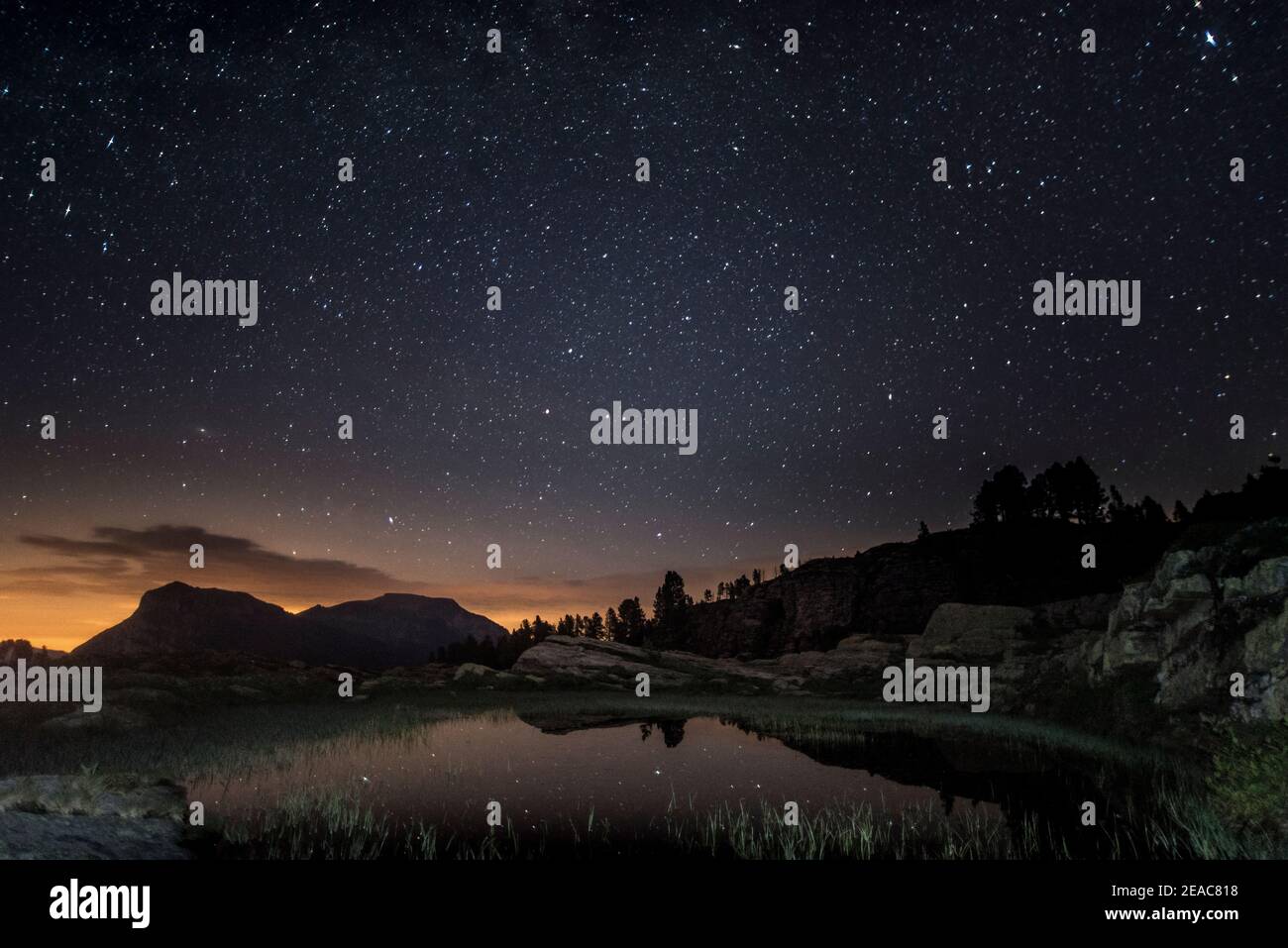 Stalloni di Sibe, sotto le stelle, Svizzera Foto Stock
