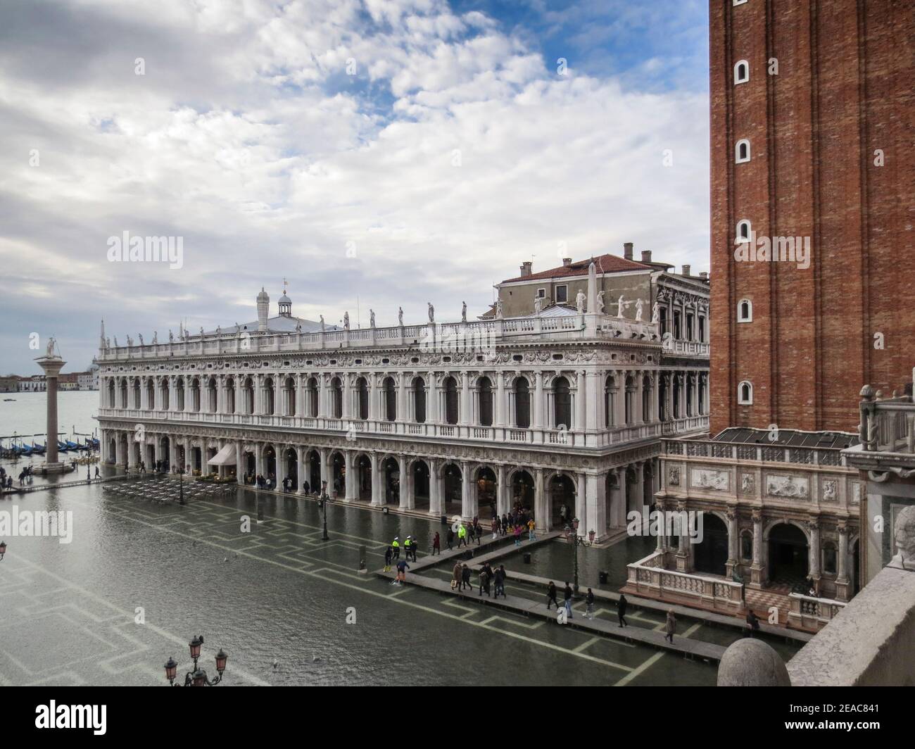 Piazza San Marco allagata, Venezia Foto Stock