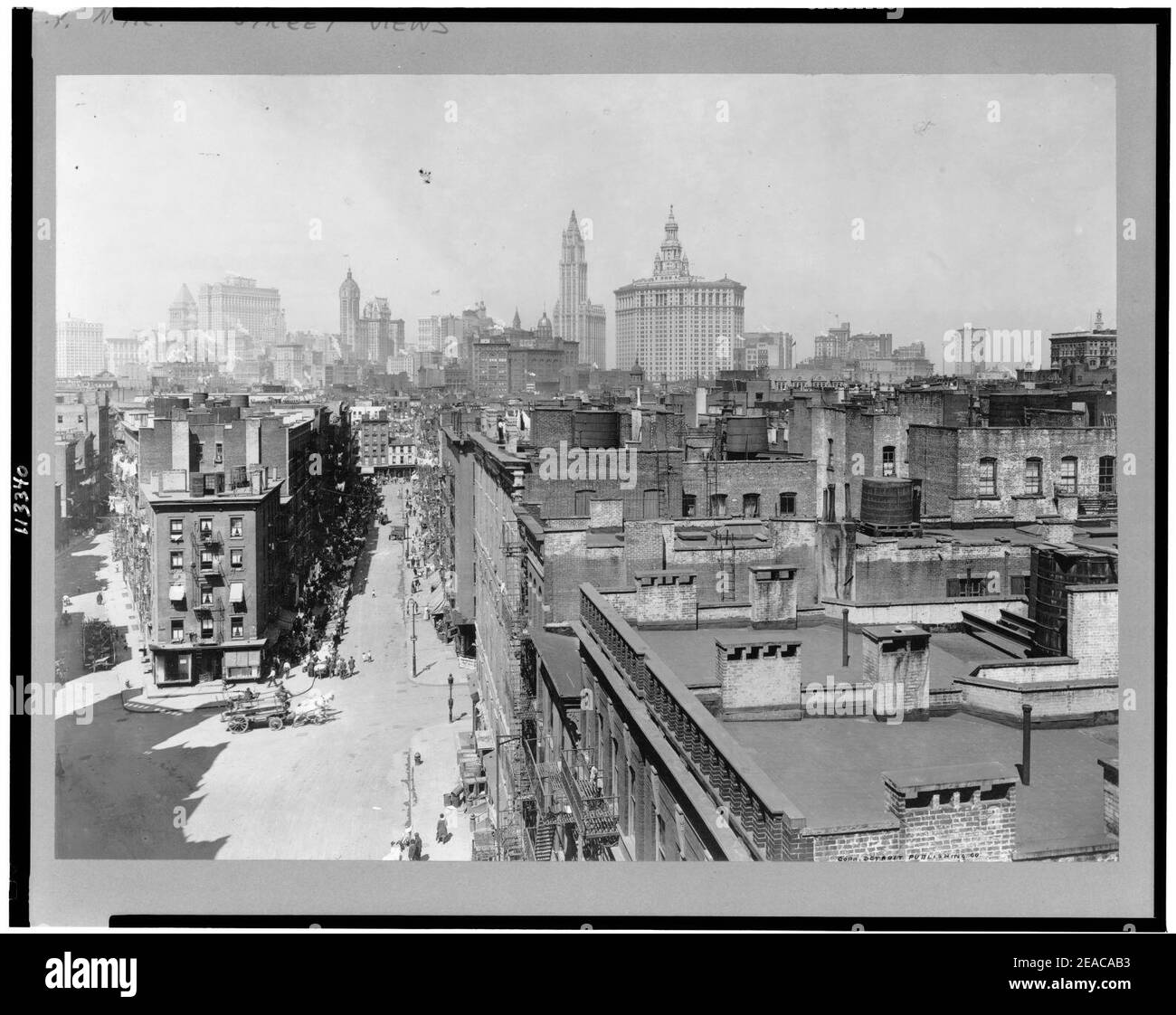 La città di New York, compreso il Lower East Side di Manhattan Bridge Foto Stock
