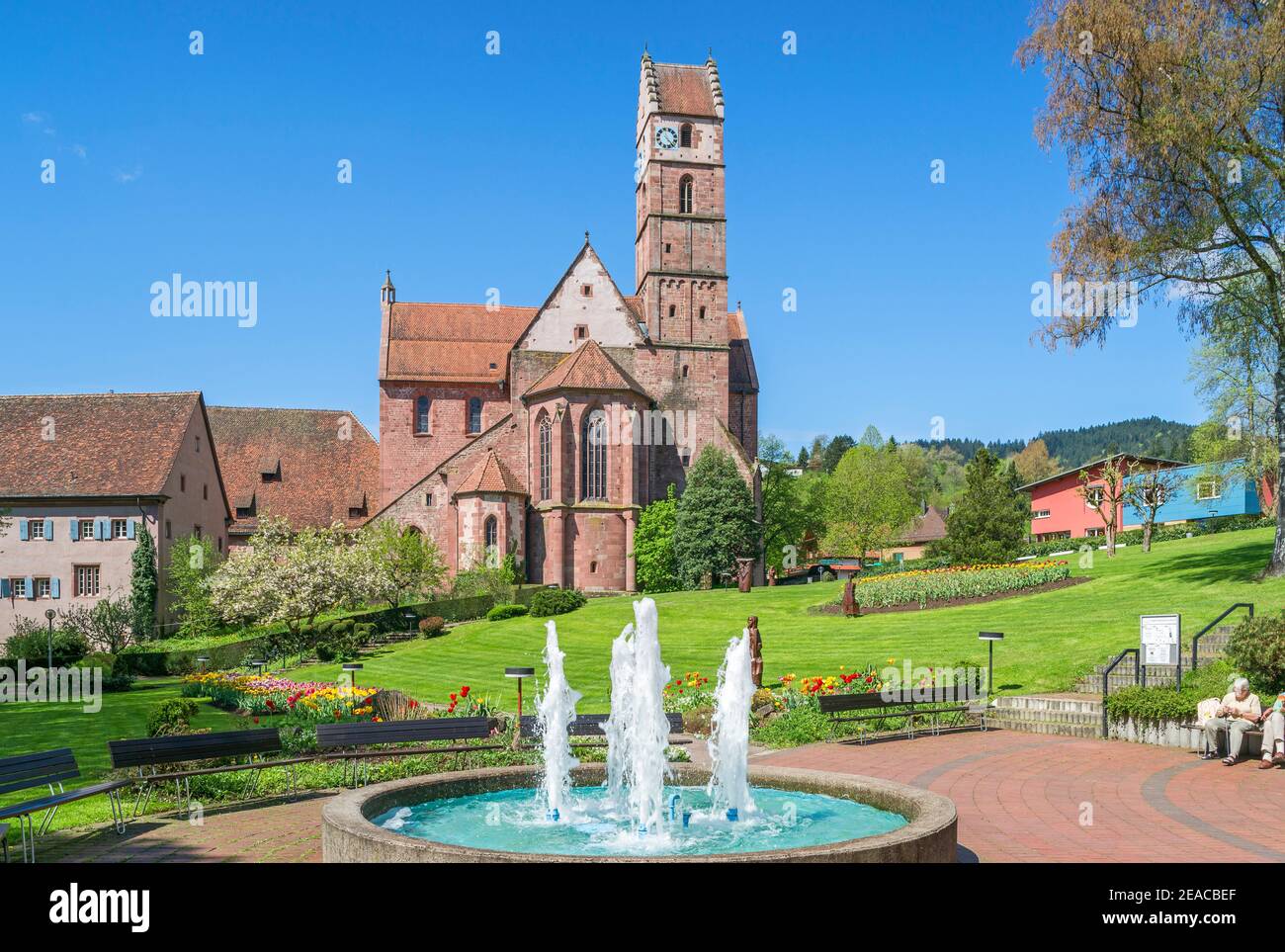 Germania, Baden-Württemberg, Alpirsbach, Alpirsbach chiesa monastero, romanico, 11 ° secolo, ex monastero benedettino. Foto Stock