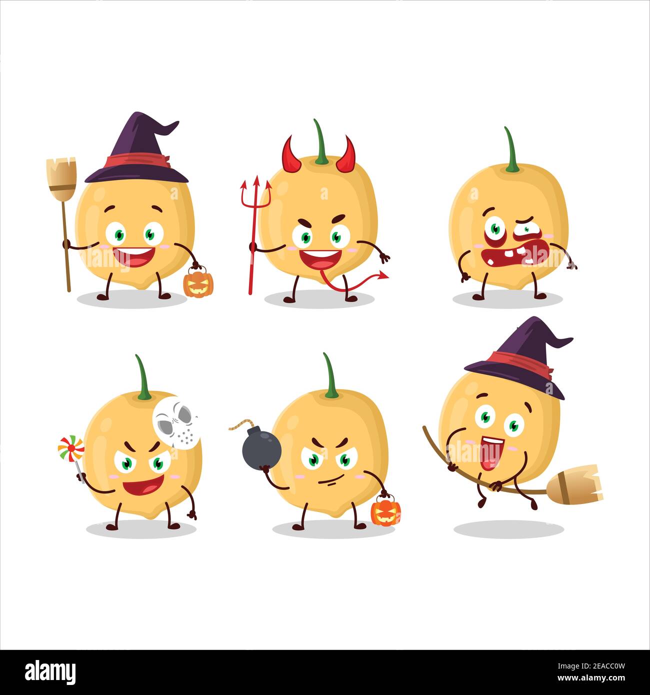 Emoticon di espressione di Halloween con carattere cartoon di uve birmane. Illustrazione vettoriale Illustrazione Vettoriale