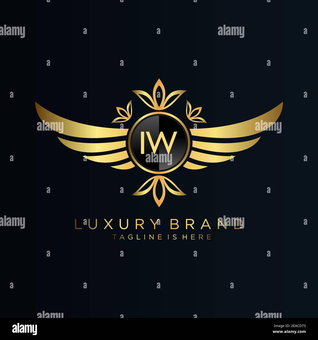 Initial Letter with Royal Template.Elegant with Crown logo vector, Creative lettering Logo Vector Illustration Illustrazione Vettoriale