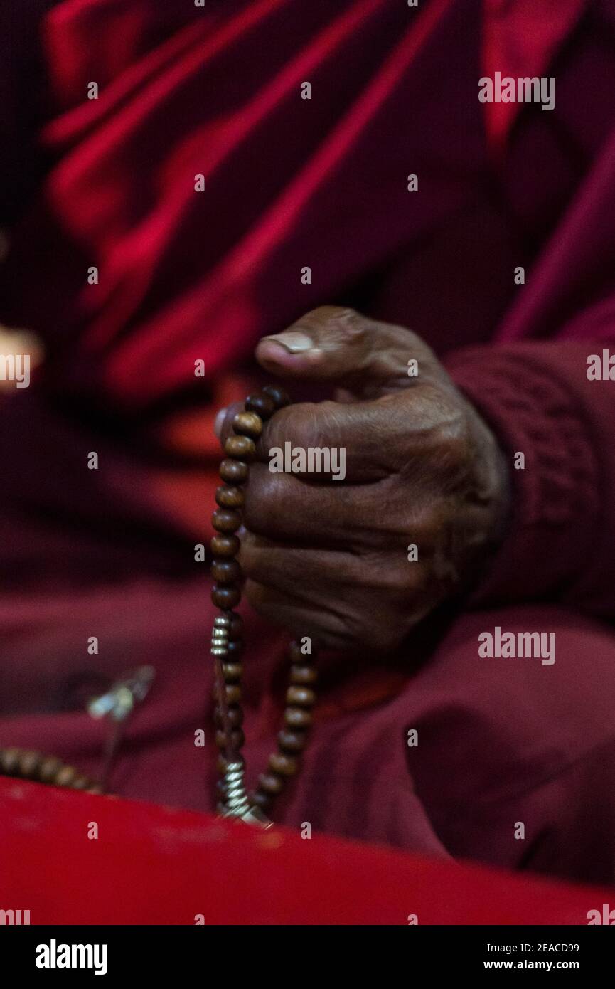 Il monastero sani Gompa, puja Foto Stock