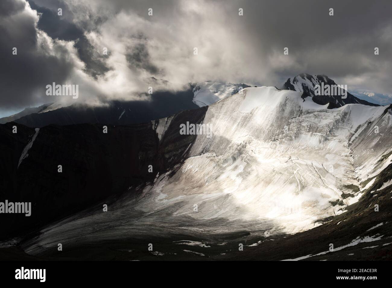 Il paesaggio a Stok Kangri, ghiacciaio Stok Foto Stock