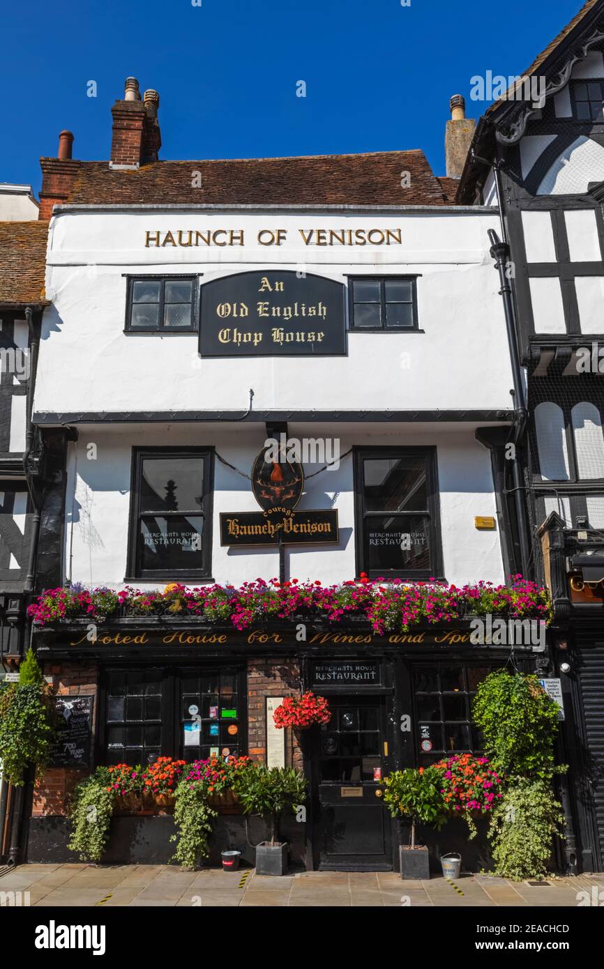 Inghilterra, Wiltshire, Salisbury, l'Haunch of Venison Merchants House Restaurant Foto Stock