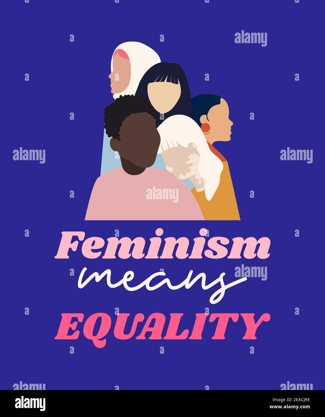 Equality T-Shirt Design con citazione femminista e grafica Foto Stock