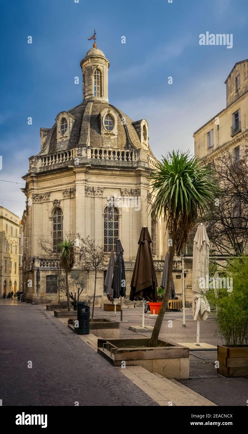 Saint come anfiteatro nel quartiere Ecusson di Montpellier. È stata utilizzata come prima sala anatomia della Facoltà di Medicina di Montpellier. Costruito nel 18 ° secolo secondo i piani di Jean Antoine Giral. Monumento Historique. Foto Stock