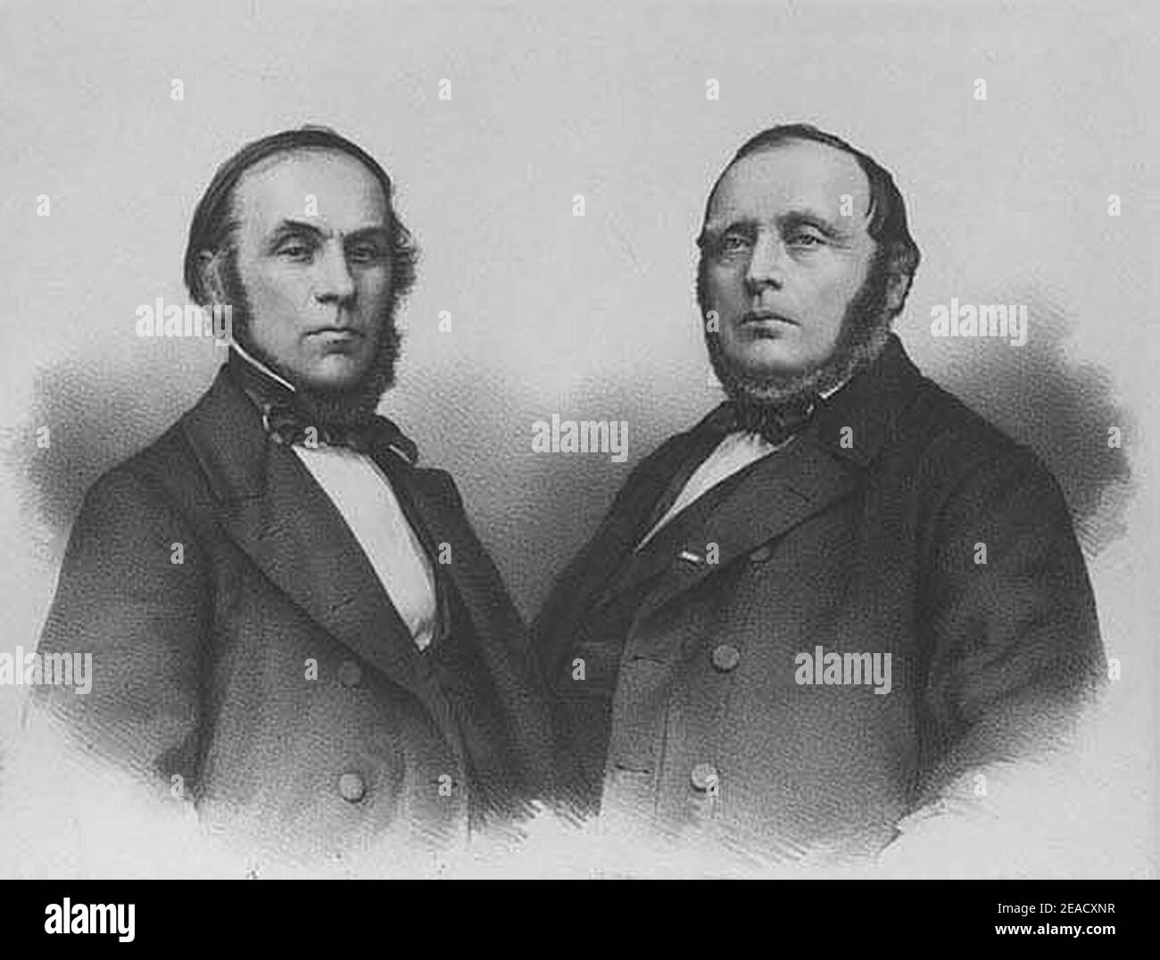 Nicolai Ahlmann (1809-1890), Hans Andersen Krüger (1816-1881). Foto Stock