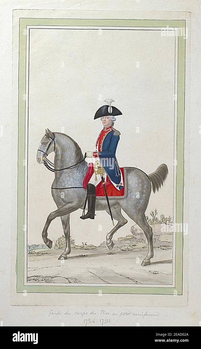 Nicolas Hoffmann - Garde du Corps du roi en petit uniforme 1786-1791. Foto Stock