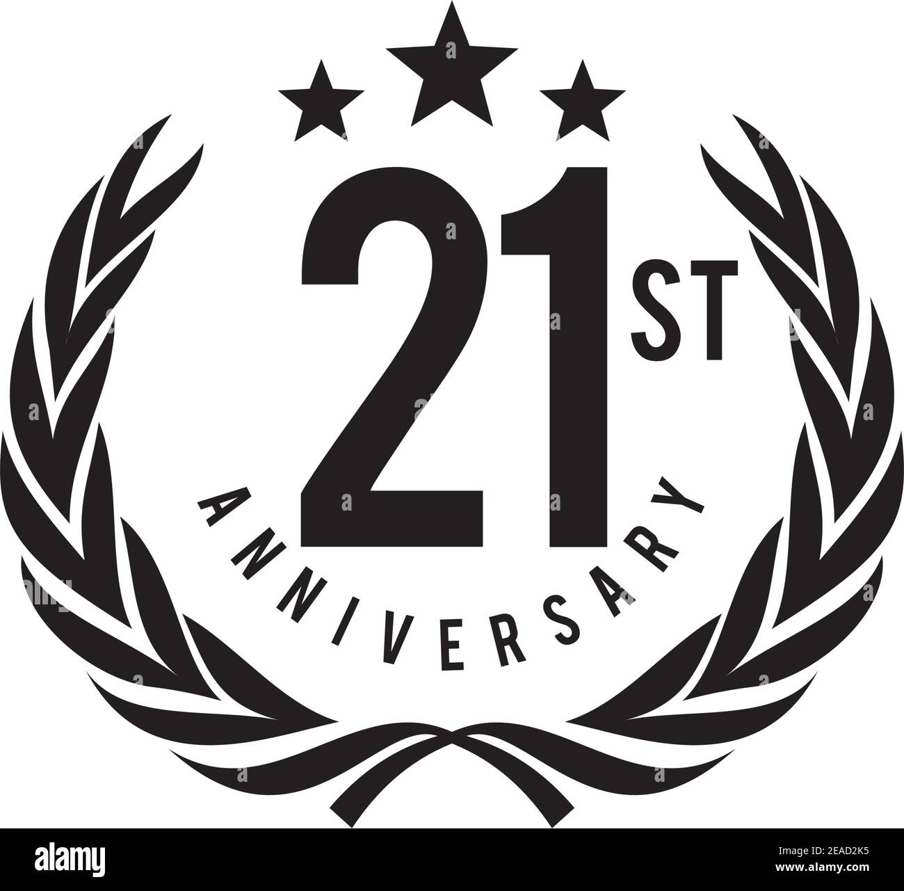 modello di illustrazione vettoriale per il design del logo del 21° anniversario Illustrazione Vettoriale