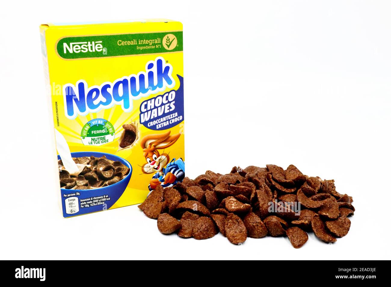 Scatola di cereali NESQUIK Nestlé Foto Stock