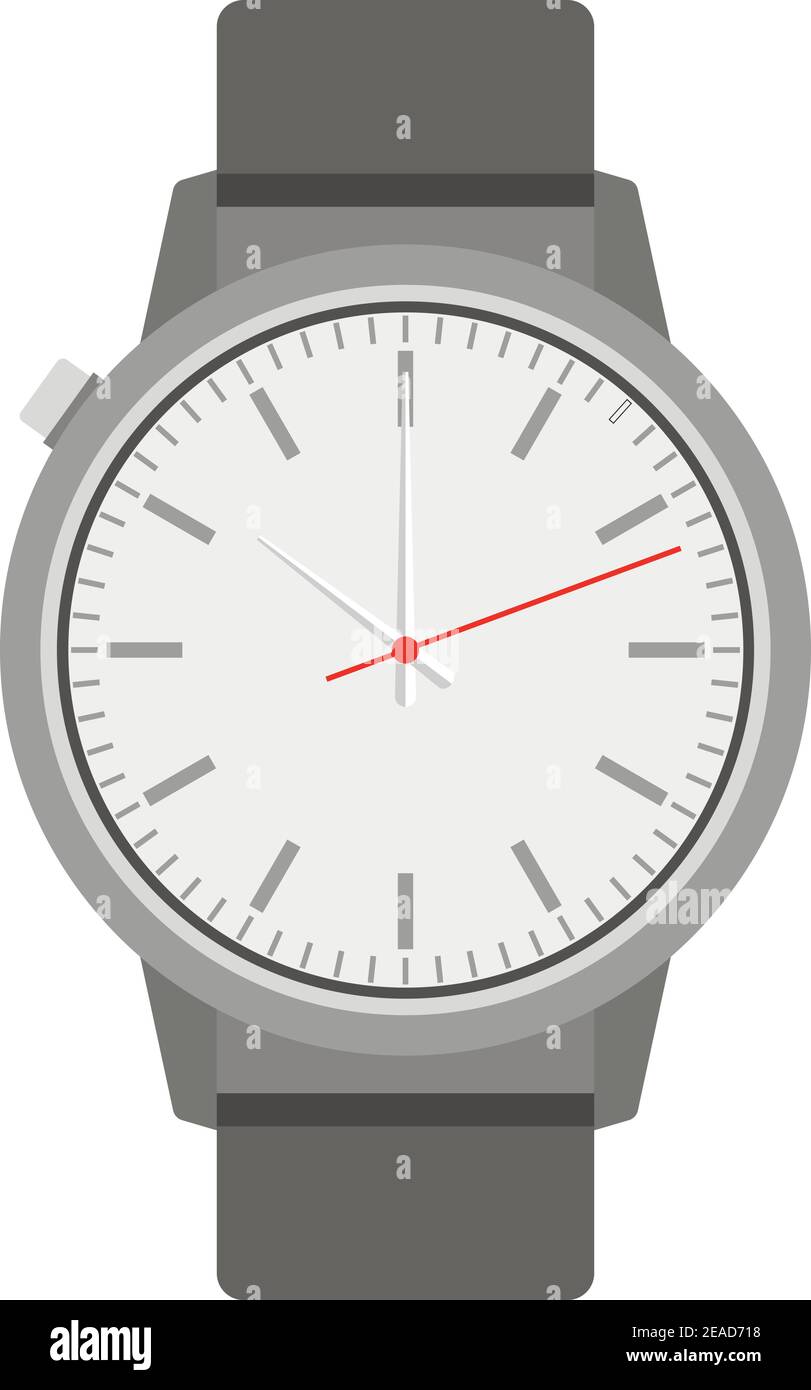 Accessorio orologio da polso per misurazione del tempo vettore isolato Illustrazione Vettoriale