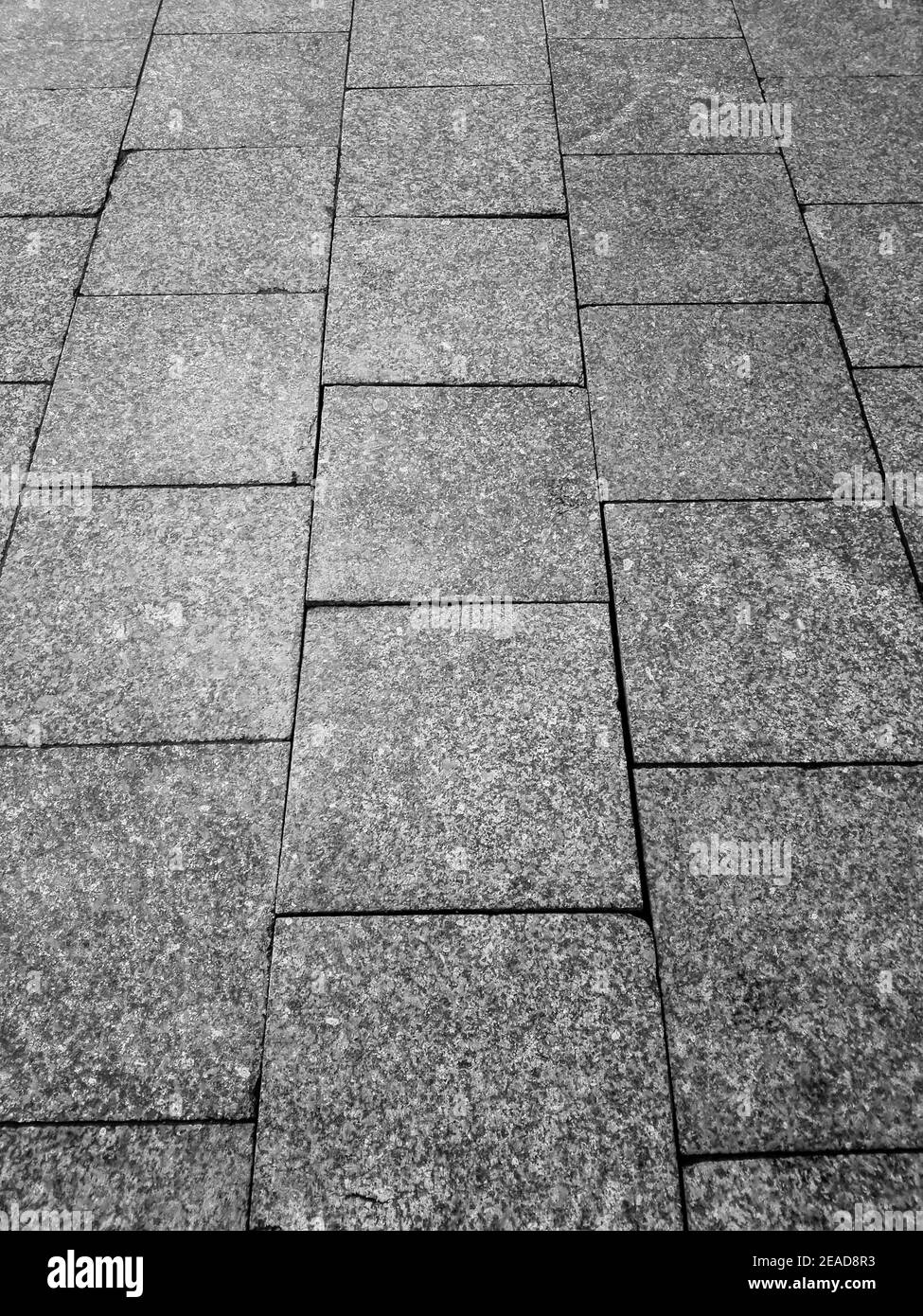 Piastrelle quadrate grigie per marciapiedi Foto Stock