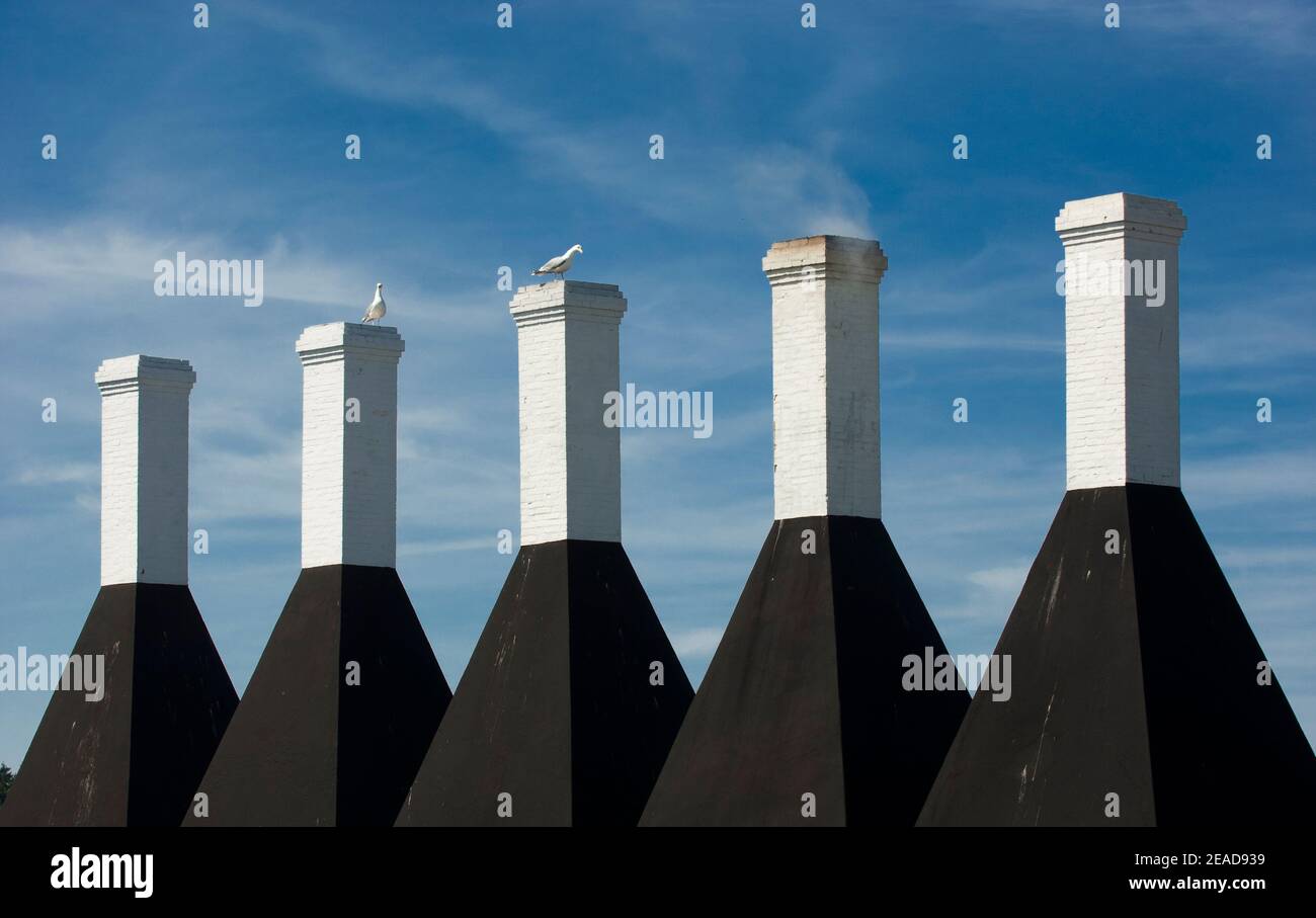 Camini per una casa di fumo. Foto Stock