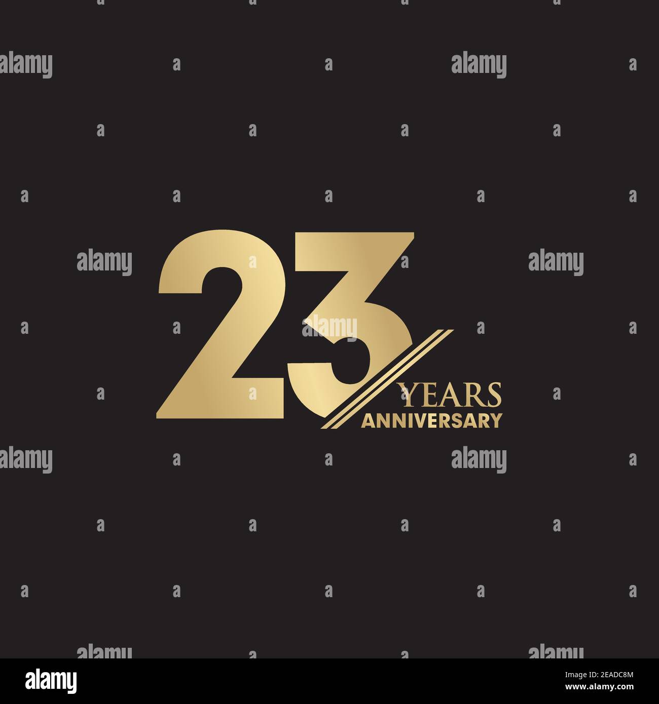 modello vettoriale per il design del logo del 23° anniversario Illustrazione Vettoriale