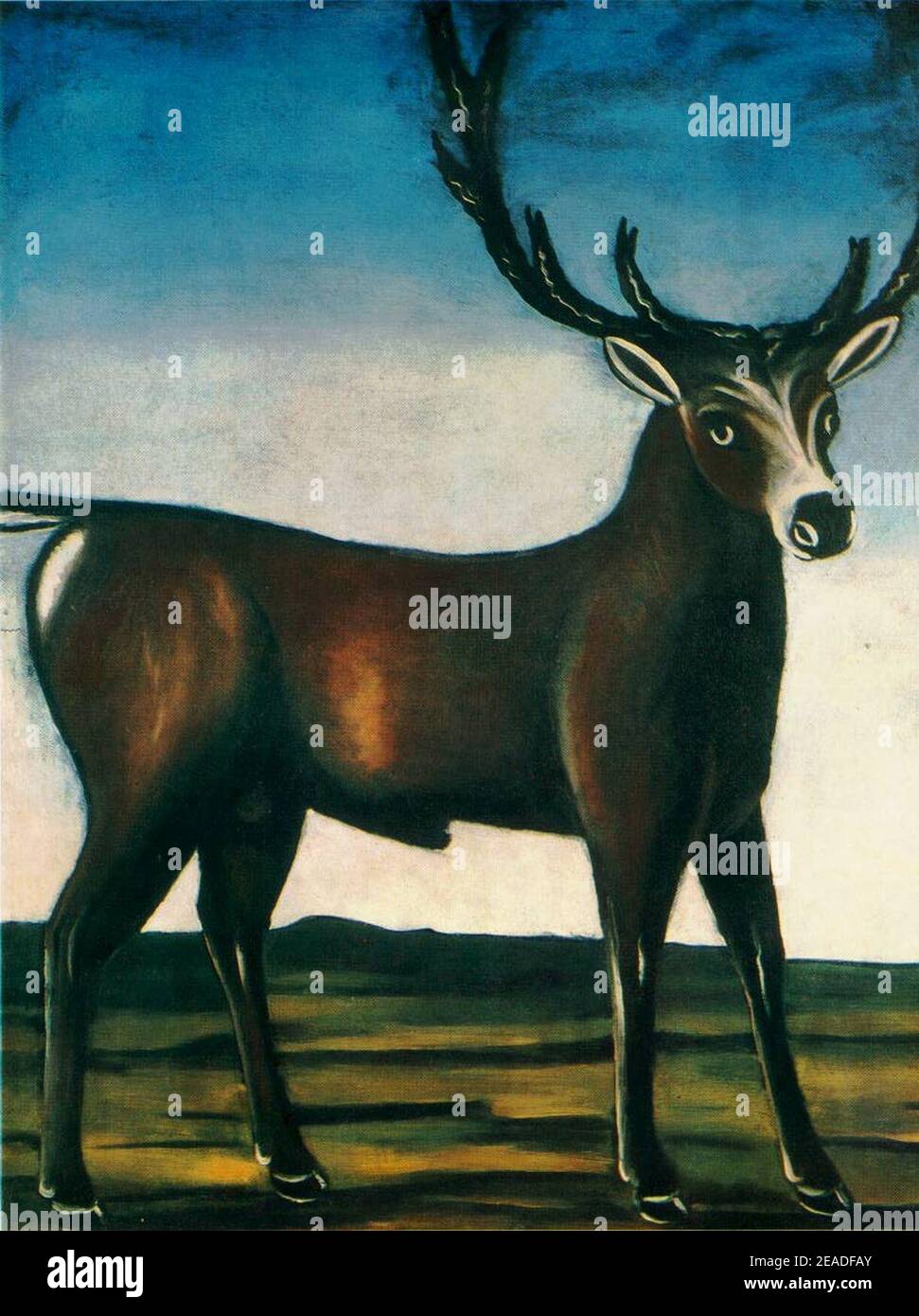 Niko Pirosmani. ''a Deer''. Olio su tela, 138x112 cm. Foto Stock